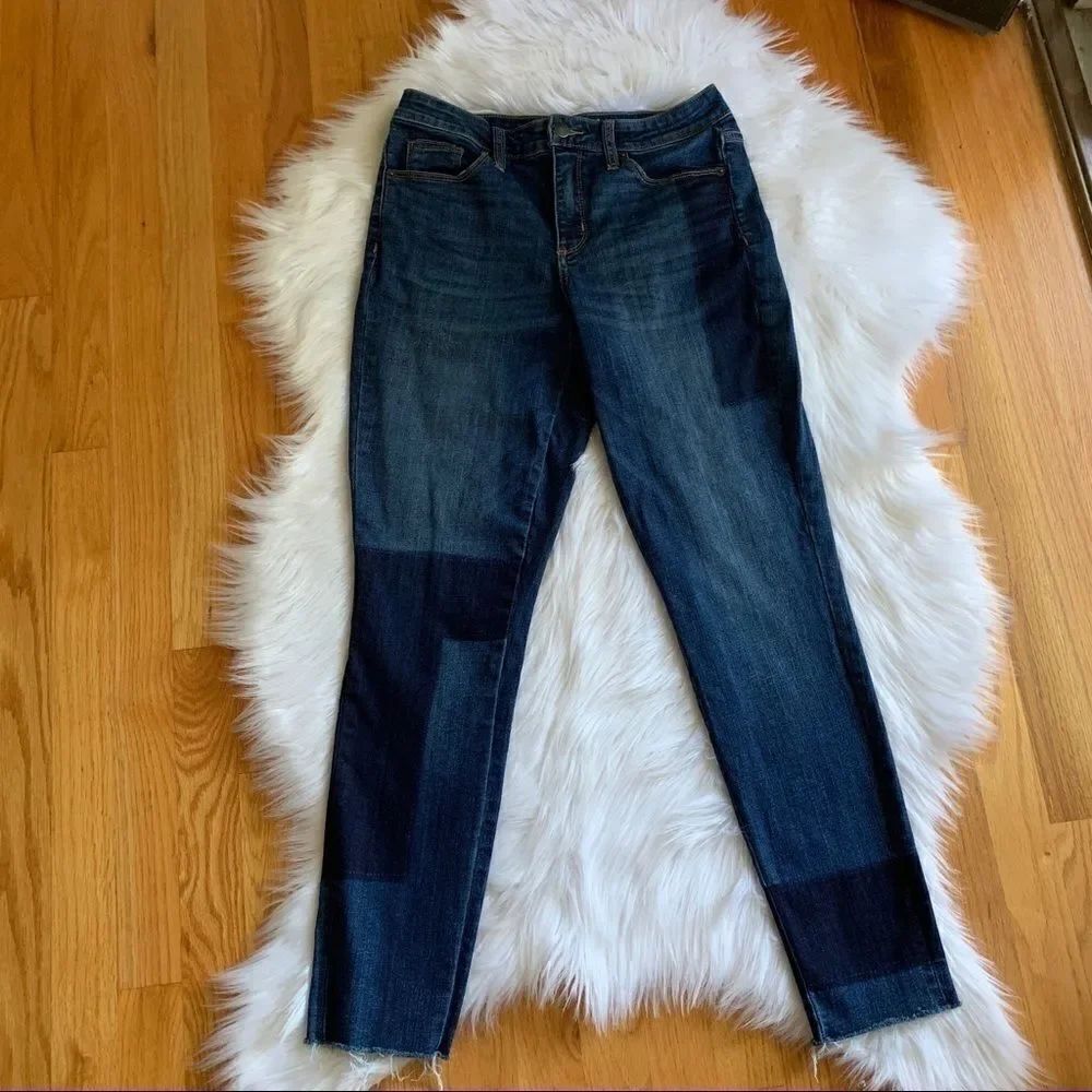 Women’s Universal Thread Patchwork Jeans Size 6 Rough Hem